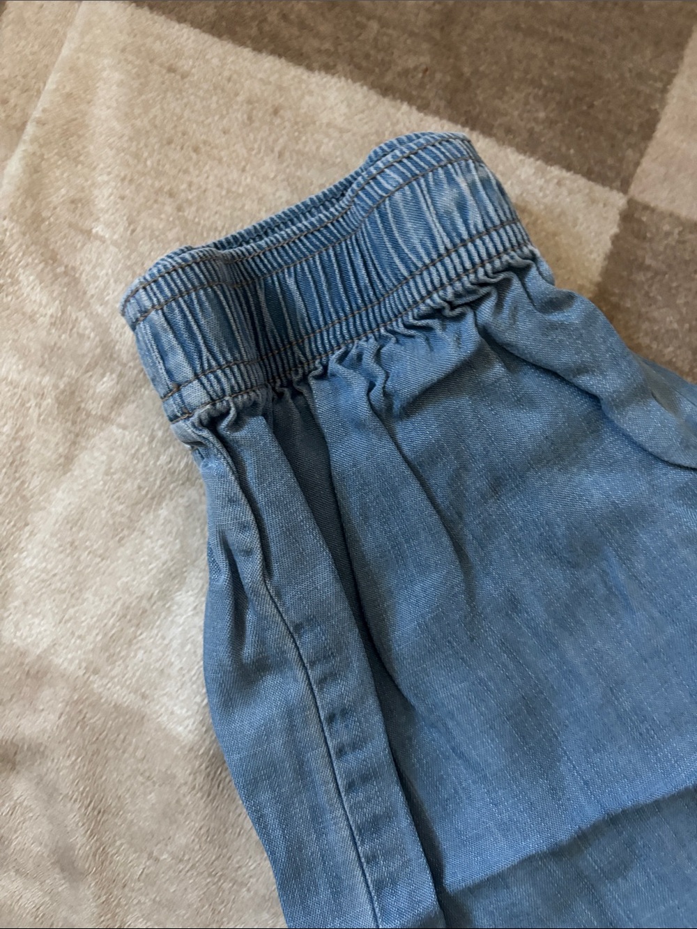 Blue Polka Dot Blouse and Light Denim Joggers Set - Picture 3 of 10